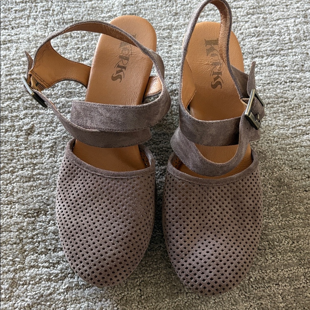 Kork-Ease Women's Brown Perforated Sandals clogs
